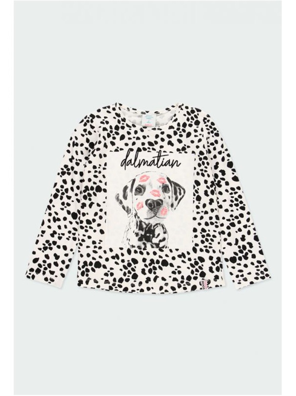 Dalmatian Print Long-Sleeve Tee for Kids - White & Black